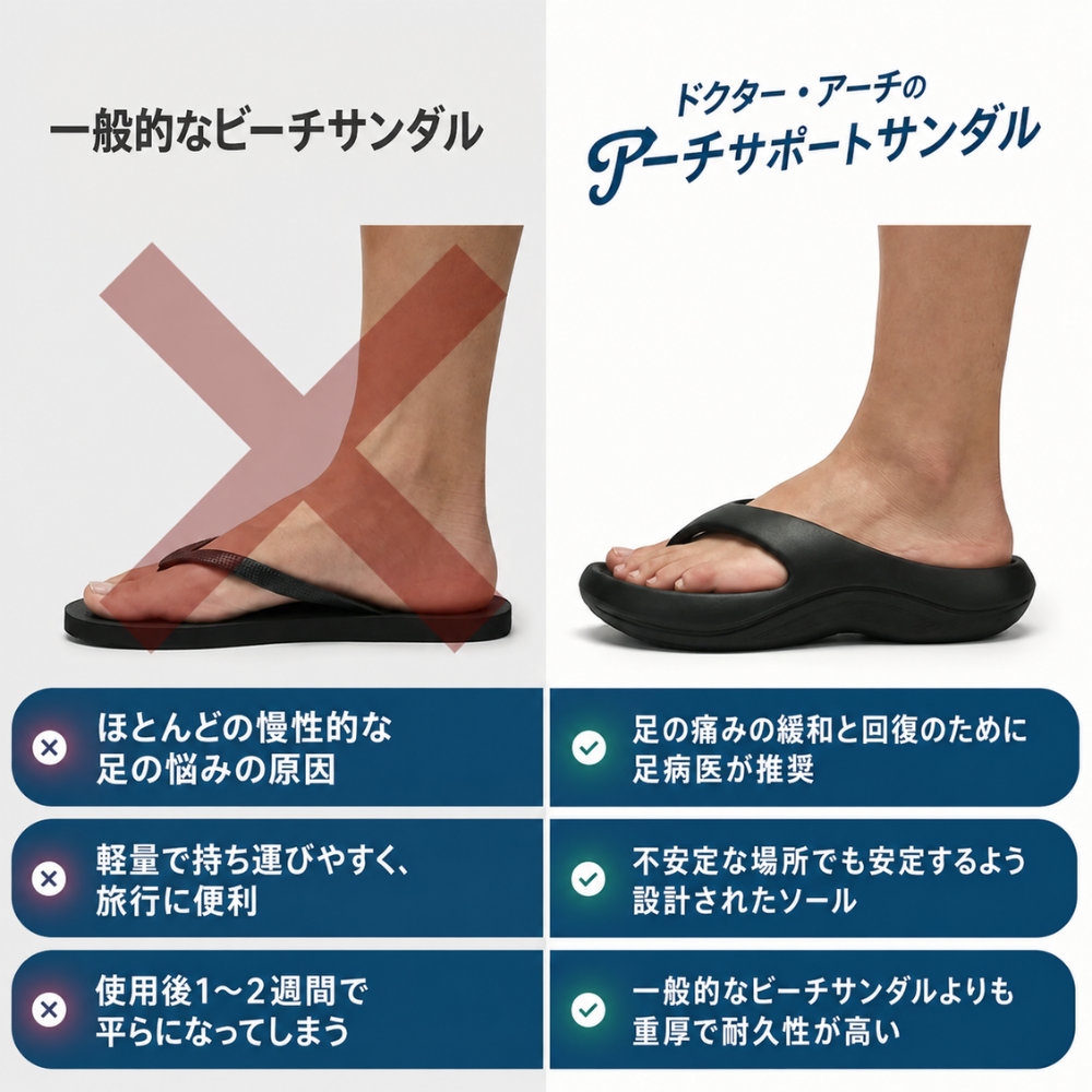 KUMORA アーチサポートビーチサンダル